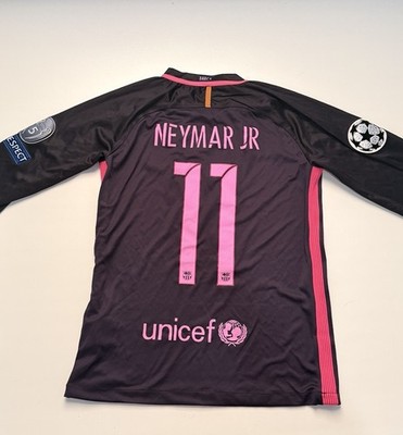 Nike FC Barcelona Neymar Jr 11 Long Sleeve Jersey Black Pink