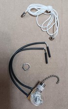 Satco 90/505 Pull Chain Light Switch with Metal Chain Cord Bell, Nickel