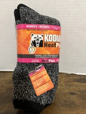 Kodiak Heat Plus Women's Mix Black One Pair High Thermal Socks Sz 4-10