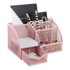Light Pink Desk Organizer - Cute and Girly Pink Desk Accessories - Office Sto...