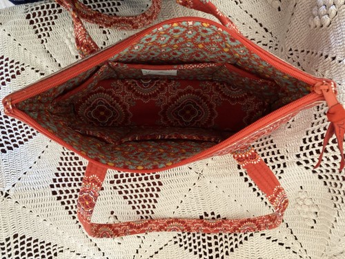 Vera Bradley Orange Paprika Quilted Handbag Retired Purse Medium Boho Exc. Cond. - Picture 4 of 7