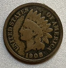 US Coin: Indian Head Cent Penny - 1908 (P) [Damaged/Filler] *See Photos*