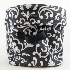 Thirty-One Collapsible Utility Tote Bin Black Parisian Pop Storage Organizer
