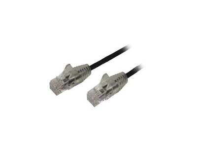 StarTech N6PAT3BKS Cat6 Ethernet Cable - 3 ft - Black - Slim - Snagless RJ45
