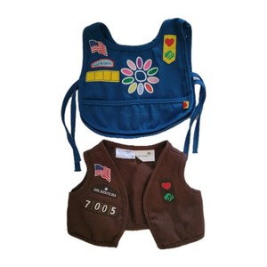 🍀 Build A Bear Girl Scout Uniform Daisy Smock Brownie Vest Lot Buildabear BAB