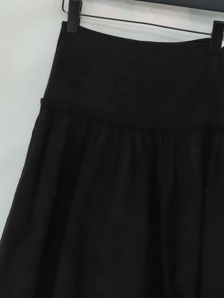 Nicole Farhi Women's Maxi Skirt UK 12 Black 100% Cotton Long Maxi - Image 3 of 4