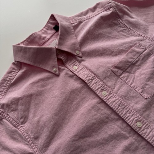 FIVE FOUR Long Sleeve Button Down Oxford Shirt Mens Medium Pink Cotton Mickey - Picture 7 of 19