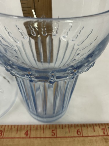 3 Stunning Martinsville Radiance Sky Blue Pair Flat Tumblers 9 Ounce Glasses EUC - Picture 6 of 15