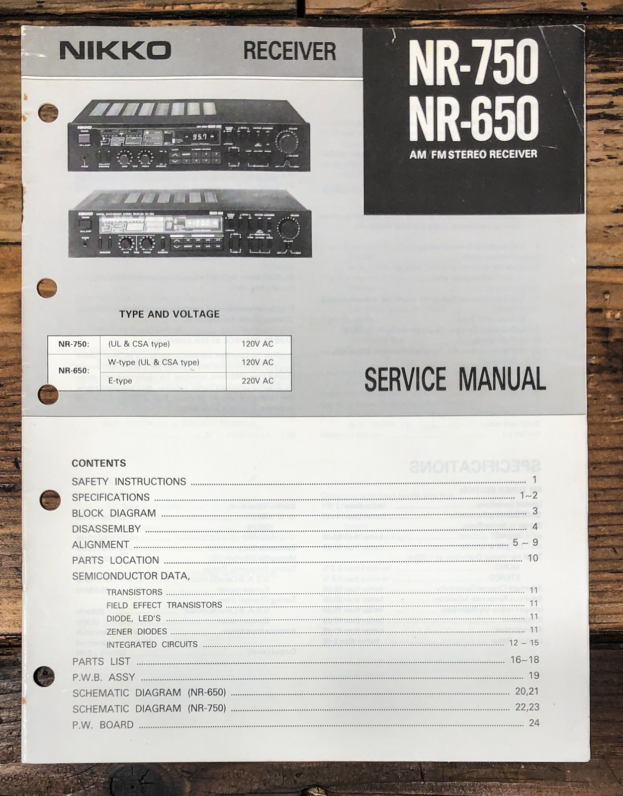 Nikko NR-650 NR-750 Receiver Service Manual *Original*