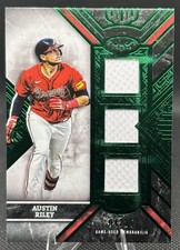Austin Riley 2025 Topps Tier One Triple Relic Green /25 Atlanta Braves