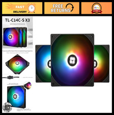 140mm ARGB CPU Fan 3-Pack, PWM Silent Computer Cooling Fans, S-FDB Bearing, 1500