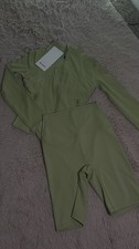 Lululemon Nulu Cropped Jacket Shorts Set Light Green Size 2 Athletic