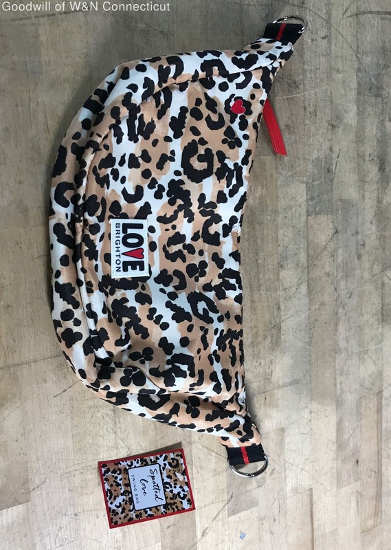 Brighton Spotted Love Leopard Print Swing Bag Crossbody NWT Heart Detail