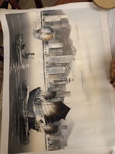 Stunning Hong Kong Harbour Original oil painting. Victoria Harbour. Unframed