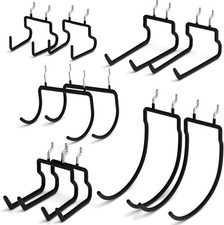 INCLY 10 Pack Heavy Duty Pegboard Hooks, 1/4" Drill 10 Pack, Black