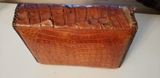 Vintage Genuine Dark Brown Alligator Purse Handbag 1940's-1950's