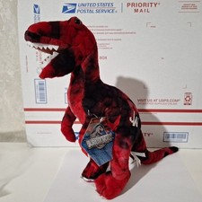 Jurassic World Dinosaur 12" Inch Plush Red and Black Raptor Velociraptor 2018