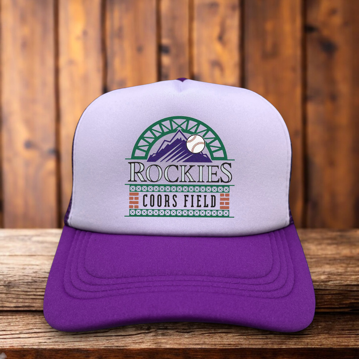 Coors Field Colorado Rockies Mens Trucker Hat Purple Snapback