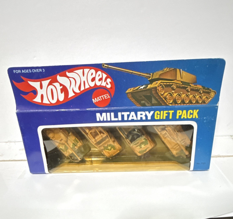 Hot Wheels Military Gift Pack Diecast Vehicles Set, Tan, Unopened Box