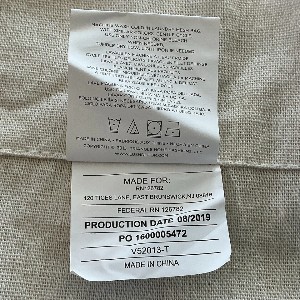 2 Curtain Panels 54x108 Off White Lace Edge Cottagecore Farmhouse Country Decor - Image 4 of 4