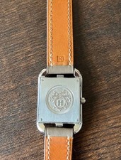 HERMES Cape Cod Watch Double Tour Stainless Steel Quartz Greige Square Women's 6