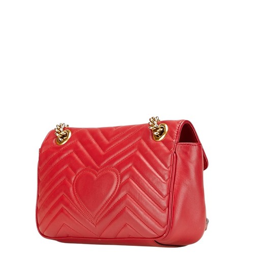 Bolso de Hombro GUCCI GG Marmont Doble G Acolchado Pequeño Corazón Cadena 443497 【Estados Unidos... - Imagen 2 de 12