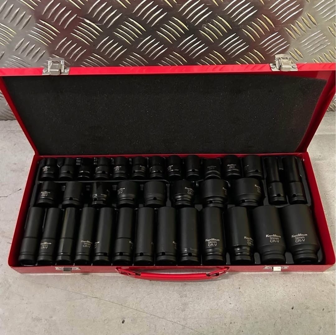 Coffret de douilles à choc de 35 pièces 1/2 6 pans pour boulonneuse