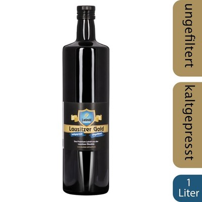 Leinöl - Lausitzer Gold (kaltgepresst ungefiltert Premium Leinöl), 1 Liter