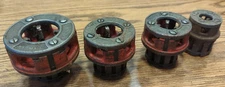 Used Ridgid 4 Pc Die heads set 1/8" to 1" See All Photos!