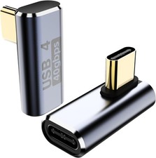 90 Degree USB C Adapter, Right Angle USB C 240W Male to Female Adapter Extend...