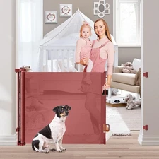 70" Retractable Baby Gate for Doorways - Indoor/Outdoor Mesh Pet Safety