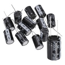 12Pcs 3300uF 35V 16x26mm Electrolytic Capacitor, Aluminum Capacitor
