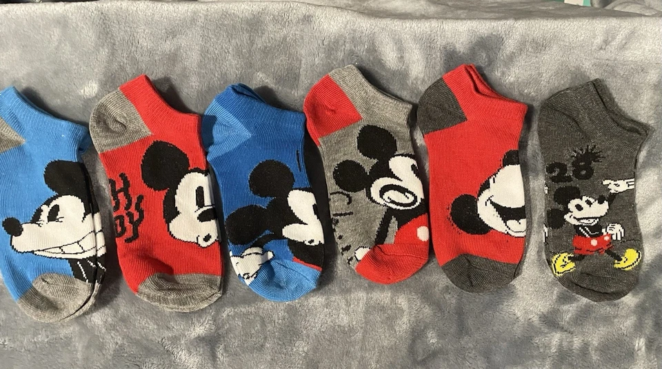 Pack de 6 pares de calcetines Disney Mickey Mouse, zapato para niños talla 10-4, nuevos con etiquetas Foto 2 de 4