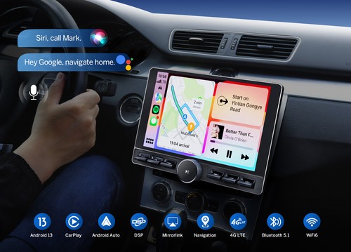 10.1" Android 13 8+128 CarPlay 2DIN Car Stereo GPS Radio DSP WiFi 4G LTE OBD CAM - Picture 6 of 24