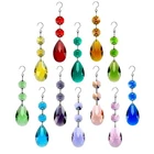 Teardrop Crystal Chandelier Prisms Suncatcher Beads Replacement, 38mm Multicolor