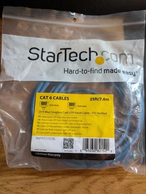 Startech 25' Cat 6 Snagless RJ-45 Male/Male Patch Cables1 N6PATCH25BL