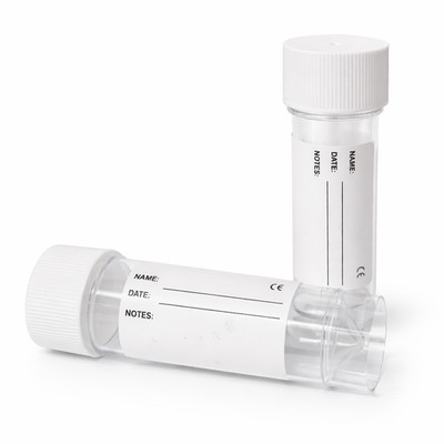 10 x 30 ml klare Urin-/Probenprobenflaschen, weißer Schraubverschluss