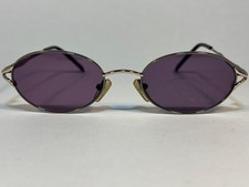 Vintage Advantage 4092-361 Oval Sunglasses Gold Metal Purple Lenses NOS 90s