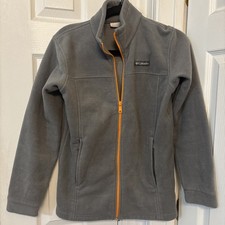 Columbia Youth Boys Steens Mt Fleece Jacket Size L Full Zip Pockets Gray