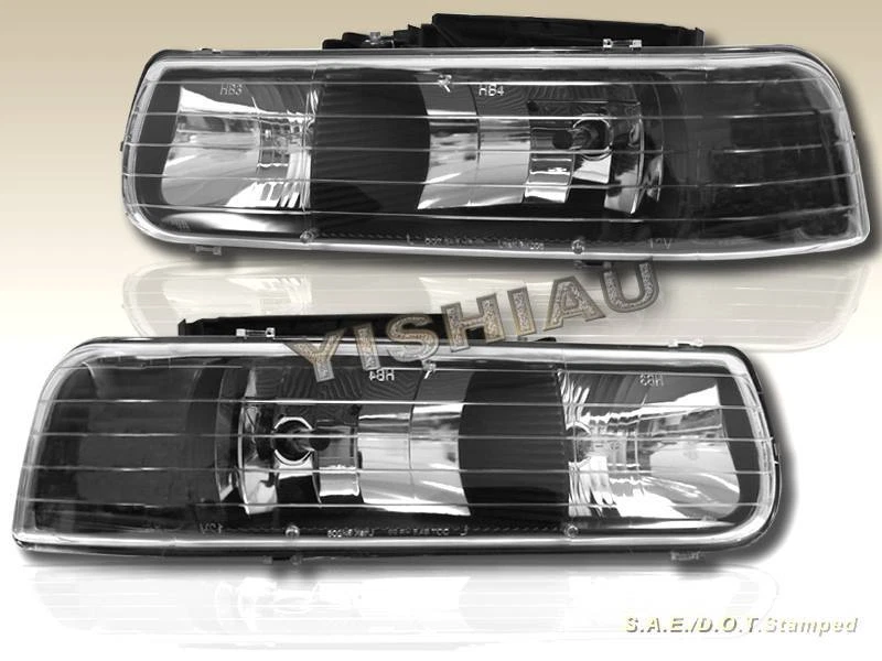 FAROS CHEVY SILVERADO 1999-2002 + LUCES DE PARACHOQUES NEGRO + LUZ TRASERA LED negra Foto 2 de 4