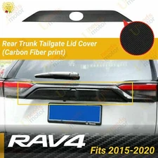 Fits Toyota RAV4 2019-2024 Carbon Fiber Style Rear Trunk Tailgate Lid Cover Trim