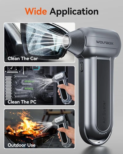 WOLFBOX Electric air Duster 150000RPM Brushless 3 Speed Turbo Fan JetFan for Car