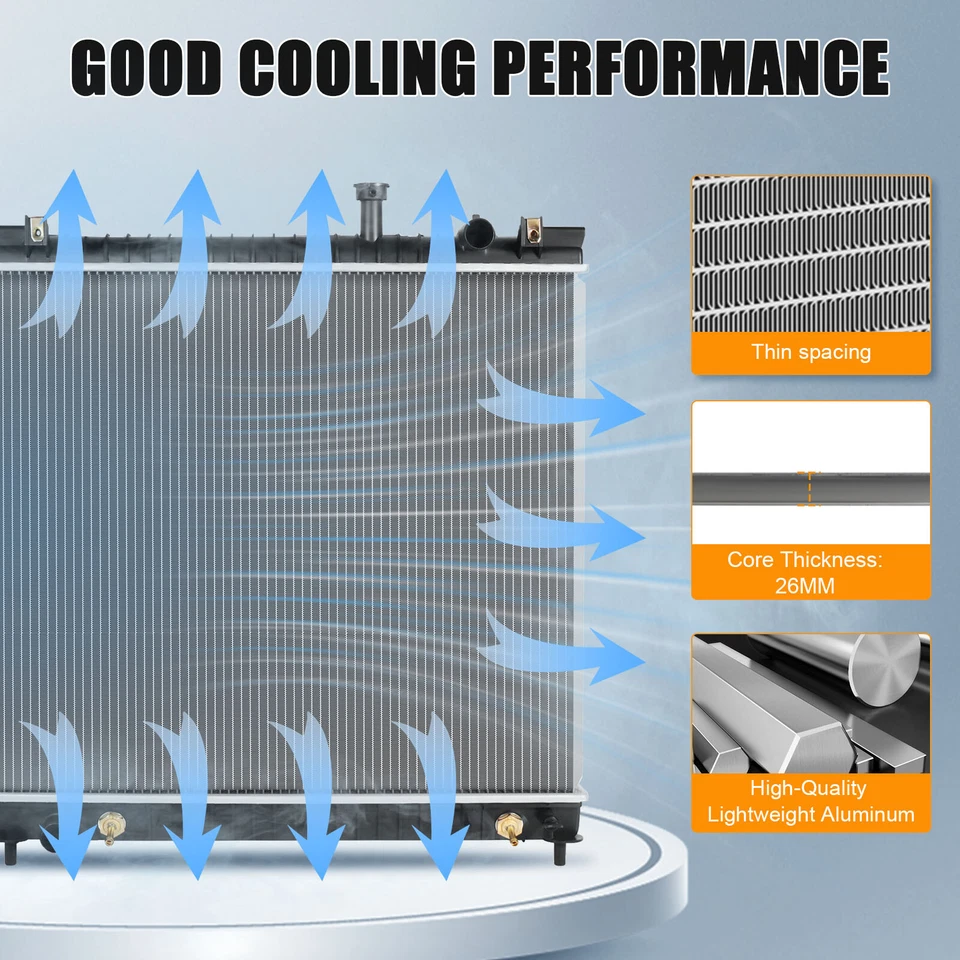 Aluminum Radiator For 2004-14 Nissan Titan Armada INFINITI QX56 5.6L V8 CU2691 Foto 3 de 4