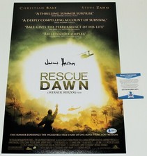 DIRECTOR WERNER HERZOG SIGNED 'RESCUE DAWN' 12x18 MOVIE POSTER BECKETT BAS PROOF