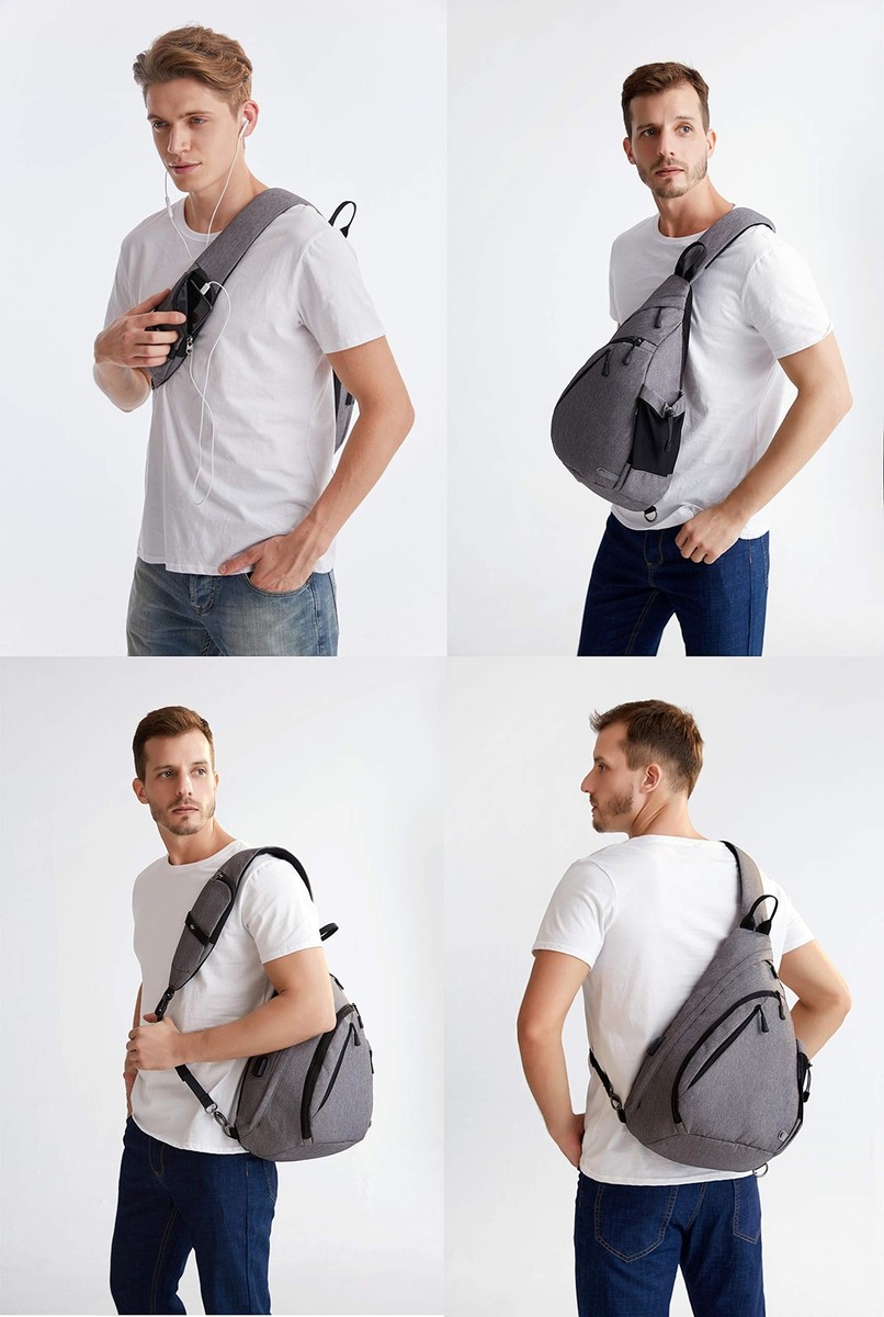 Ceberl Sling Crossbody Backpack – Waterproof Chest Bag With USB Charging Hole For Hiking, Cycling, Travel - View #9