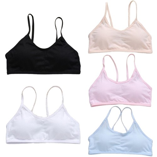 Cotton Bra Teenage Undrewear Girls Padded Training Camisole Crop Top - Picture 3 of 11