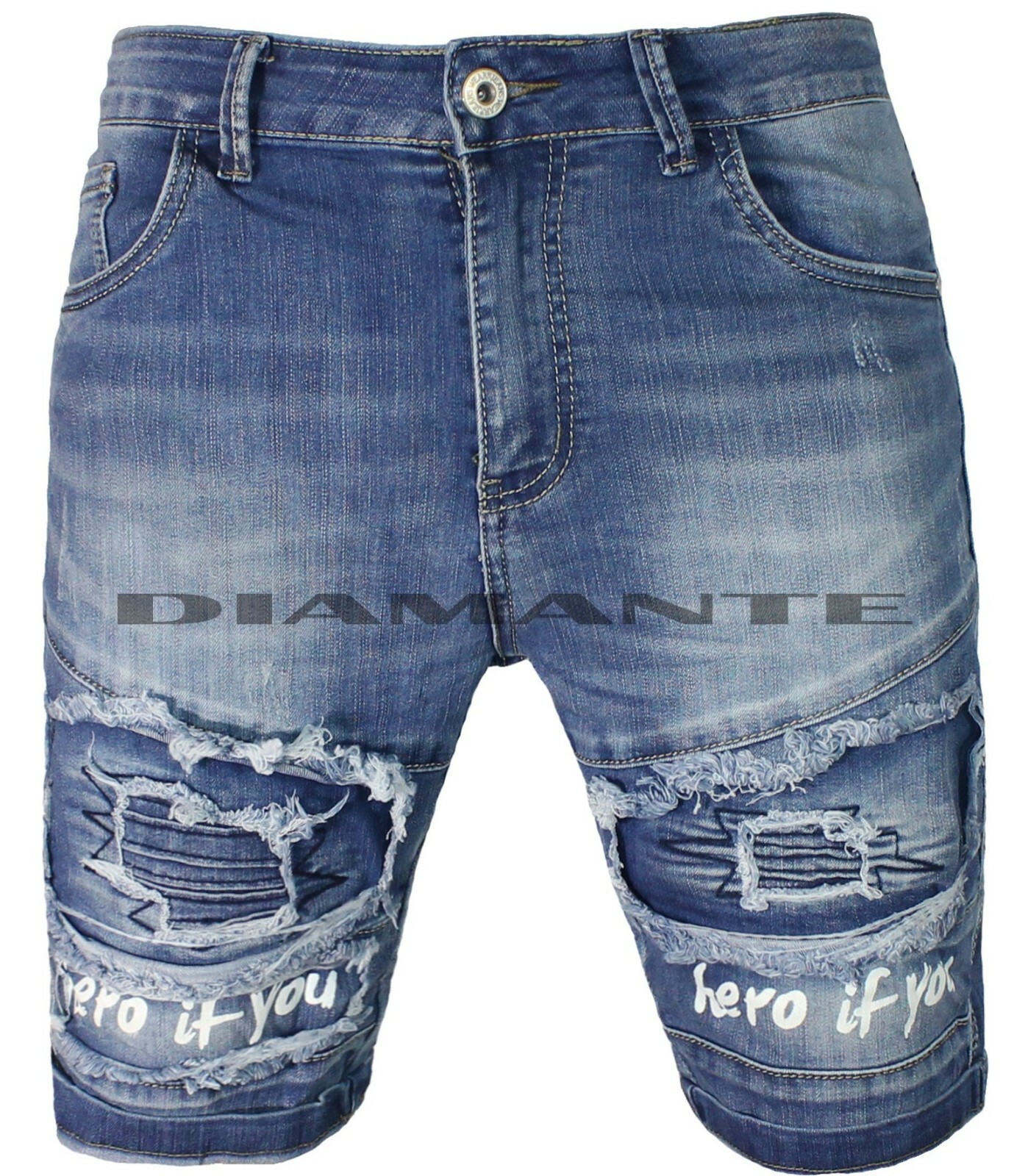 Damen Jeans Shorts Destroyed Bermuda Stretch Hotpants Denim
