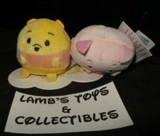 Disney Store Authentic Winnie the Pooh Piglet mini Ufufy plush set of two 2.5"