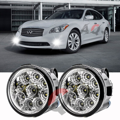 Pair of Bumper White LED Fog Light Driving Lamps For INFINITI M35H 12-2013