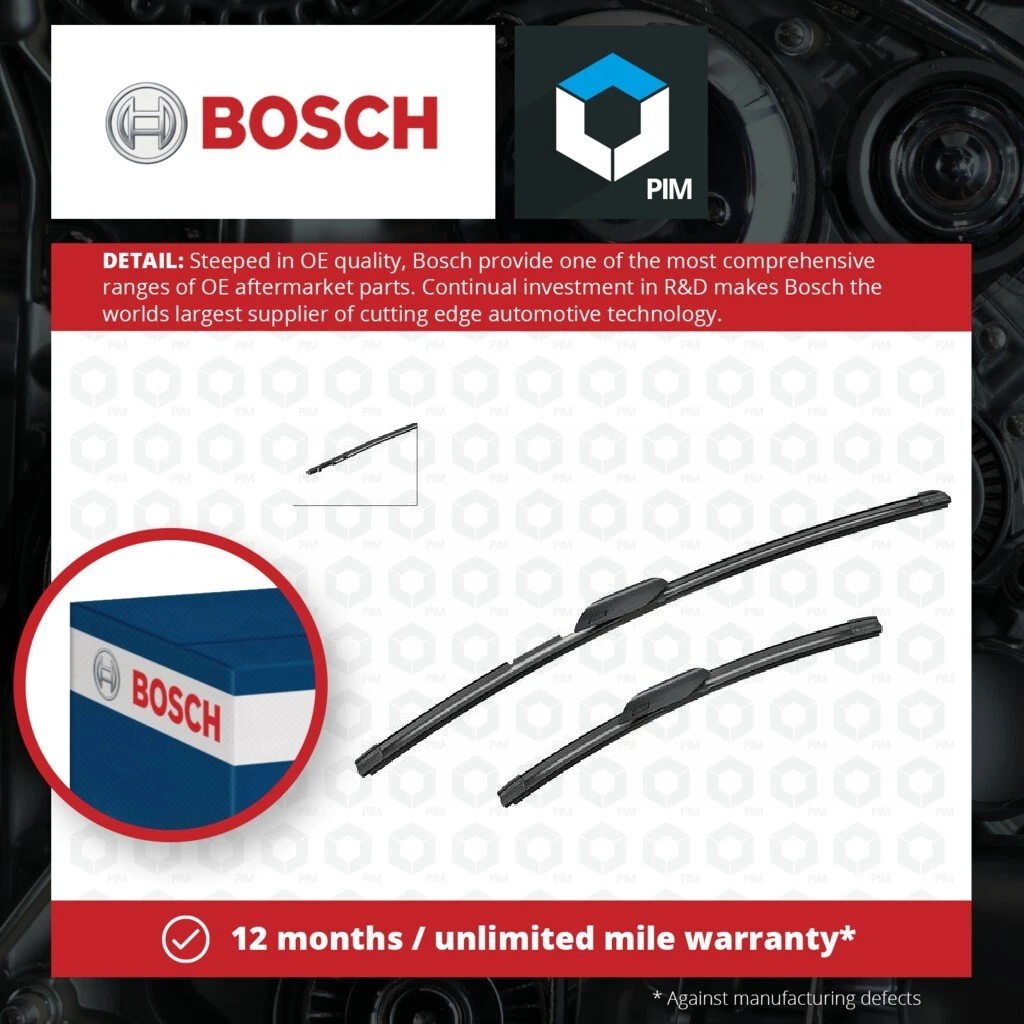 2x Wiper Blades Pair Flat Aero type A819S 3397014819 Bosch